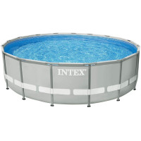 Каркасний басейн Intex 26756 Premium (610х132 см) з картриджним фільтром, драбиною, підкладкою і тентом