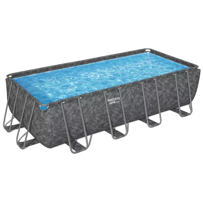 Каркасний басейн Bestway Grey 561KA (549х274х132 см) з піщаним фільтром, тентом та драбиною