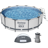 Каркасний басейн Bestway 5619N (366х100 см) з картриджним фільтром, драбиною та захисним куполом