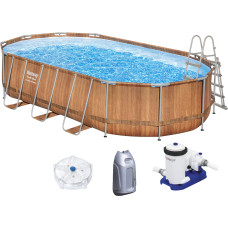 Каркасный бассейн Bestway 56719 (610х366х122 см) с гидромассажем, картриджным фильтром и лестницей