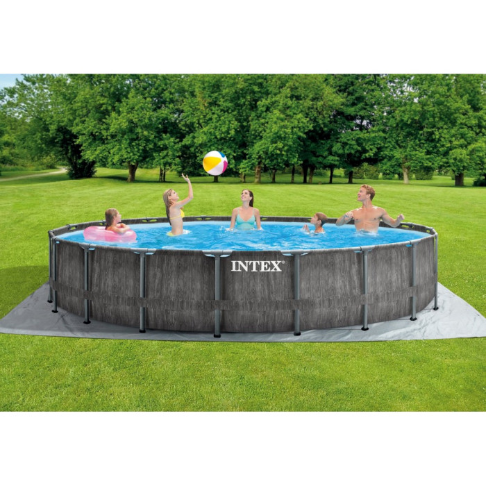 Каркасний басейн Intex 26744 GREYWOOD (549х122 см) з картриджним фільтром, драбиною та тентом