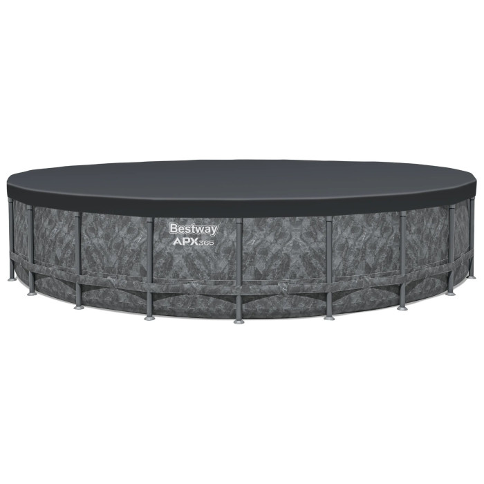 Каркасний басейн Bestway Grey 561JZ (671х132 см) з піщаним фільтром, тентом та драбиною