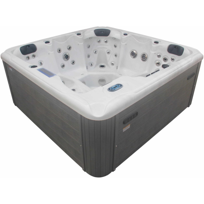 Гідромасажний басейн Aquajoy Santorini (220х220х95 см), Сріблясто-білий мармур