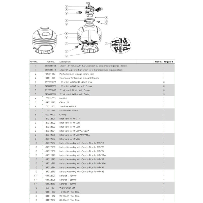 Дюзова коробка в комплекті з трубою для Emaux MFV24B E010116