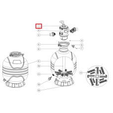 Кран шестиходовий Emaux 1.5'' Т/MFV 88281550B, (верхнє підключення)