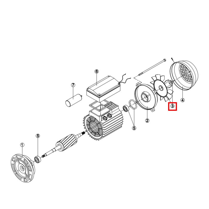 Вентилятор ел.двигуна для насоса KAP/KA/KAN/KT/BC/BCP MEC100 M2 (RMOT0003.05R)