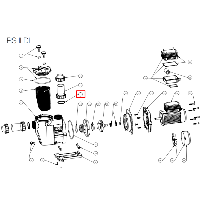 Ущільнювальне кільце насоса Hayward муфти RS II (RSX750N)