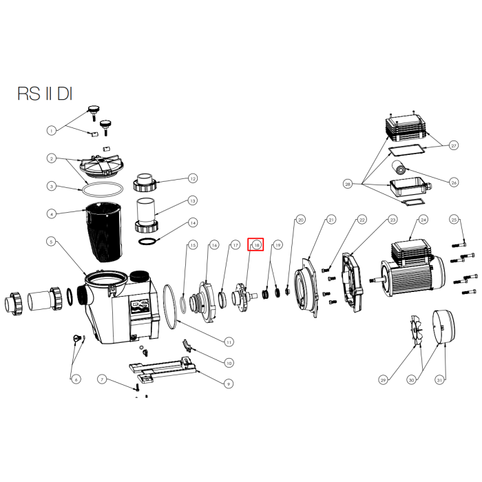 Крильчатка насоса Hayward SPII/RSII DI, 3 НР (SPX3030CDIE)