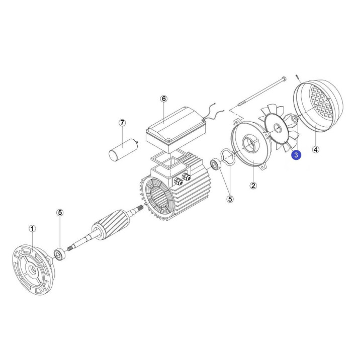 Вентилятор ел.двигуна для насоса Kripsol FAN MEC71 M2 TR/TT/BCD - RBM1030.22RRMOT0003.02R (130*14 мм)