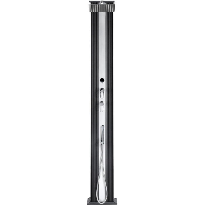 Душ сонячний Aquaviva Hybride Dada Straight алюмінієвий з мийкою для ніг, антрацит DS-D463NX, 40 л