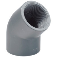 Коліно перехідне 45° ПВХ Hidroten 1002217, внутрішня різьба, d75 мм, 2 1/2"