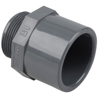Подвійний адаптер ПВХ Hidroten 1002001, муфта/втулка, НР, d20-25 мм, 1/2"