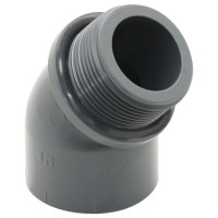 Коліно перехідне 45° ПВХ Hidroten 1002154, зовнішня різьба, d50 мм, 1 1/2"