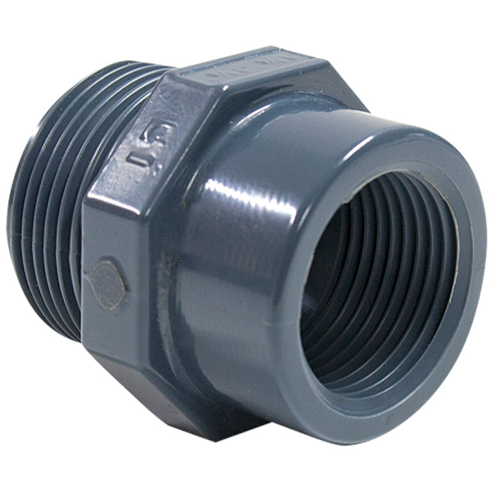 Перехідник ПВХ Hidroten 1002470, різьбове з'єднання НР-ВР, 1/2"-1/4"