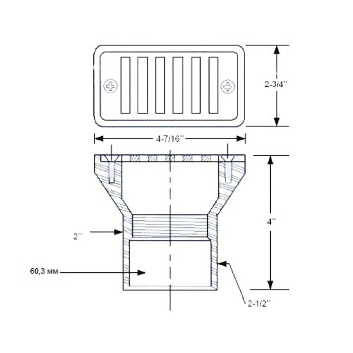 Форсунка для переливу Hayward SP1019 (60.3 мм)