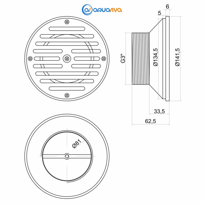 Форсунка донна Aquaviva 58822, під бетон