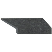Кутовий Г-подібний елемент бортової плитки Aquaviva Stellar Dark Grey, 600x345x50(20) мм (правий/45°)