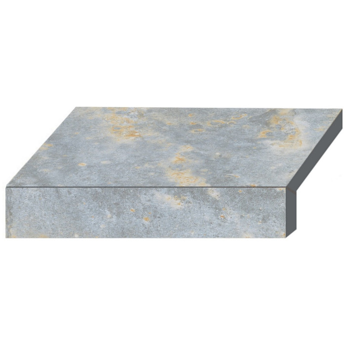 Бортова Г-подібна плитка Aquaviva Loft Blue, 600x345x50(20) мм