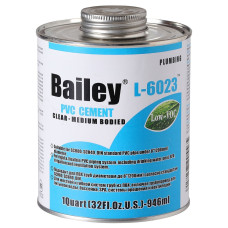 Клей для труб ПВХ Bailey L-6023 946 мл, прозорий