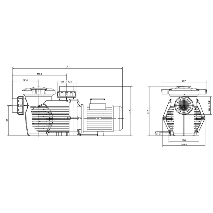 Насос Hayward HCP36303E IE3 (380 В, 36 м3/год, 3 HP)