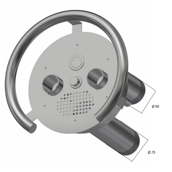 Передня частина та закладна до протитечії Aquaviva TWIN 2.5" AISI 304 (кругла)