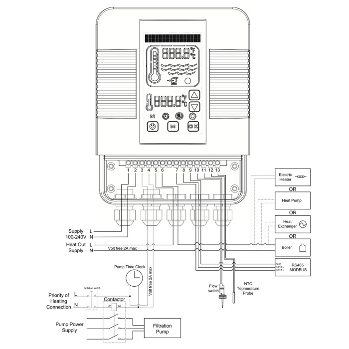 Цифровий контролер Elecro Heatsmart Plus теплообмінника G2/SST + датчик протоку та температури