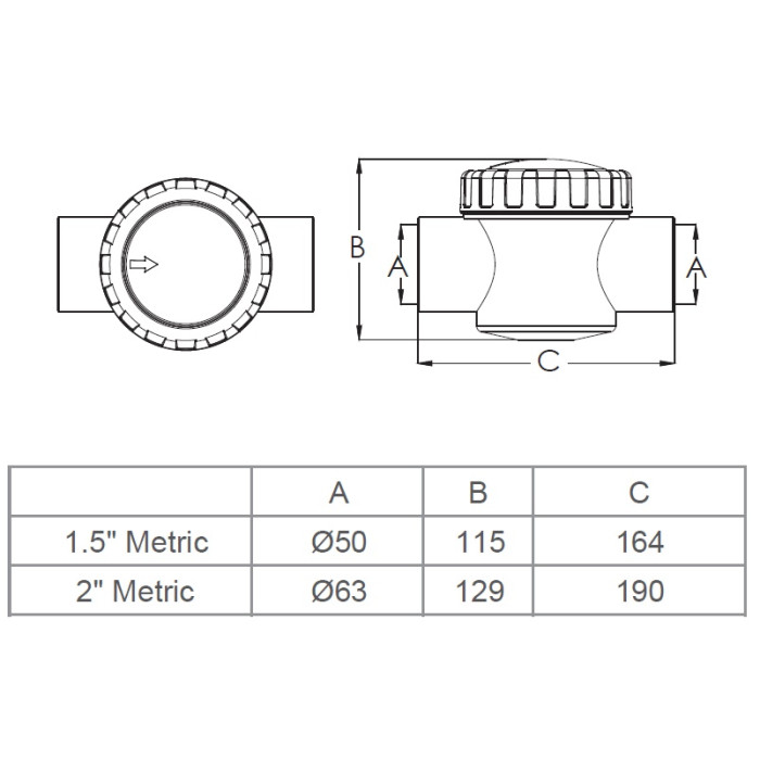 Зворотний клапан Emaux V40-1 (E) 50 мм